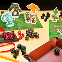 A Picture Of Role Playing Dice and Characters
